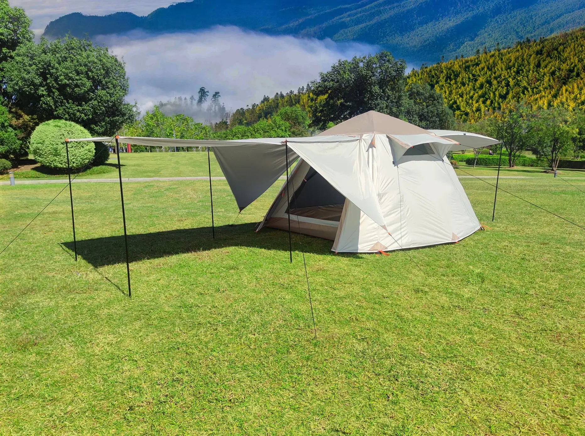 New Design Pop up Tent 5-8 Persons Easy Setup in 3 Seconds Camping Tent with Porch Automatic Folding Waterproof Tent