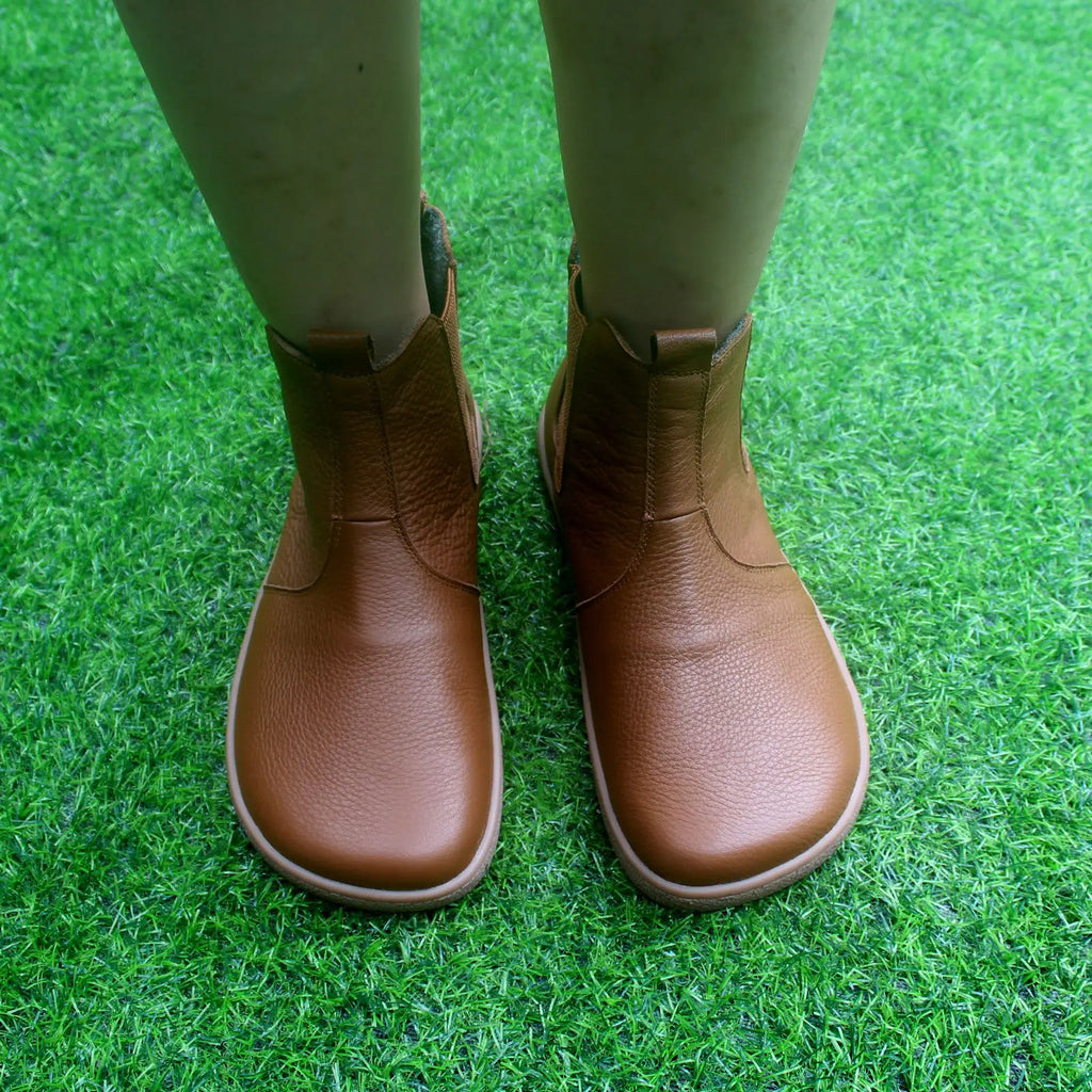 Barefoot Leather Boots With Wool Linning Inside For Women  man Zero Drop Wider Toes Box