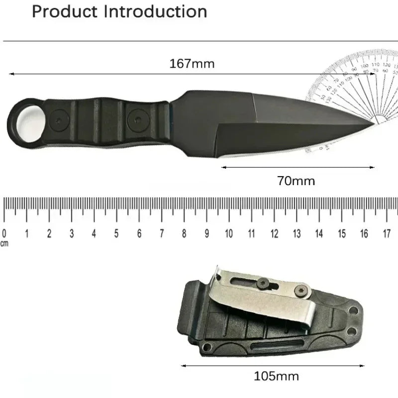 Camping Adventure Portable Straight Knife with K-sheath Outdoor EDC High Hardness Survival Knife for Outdoor Activities