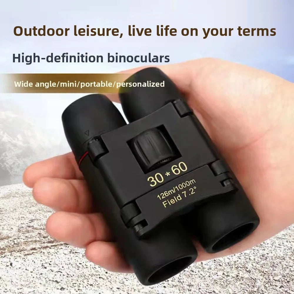 30x60 HD Zoom Binoculars Long-Distance Vision High-definition Portable Binocular Telescope Focusing Knob Night Vision