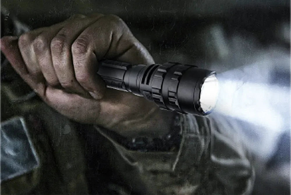 LED Tactical Hunting Flashlight USB Rechargeable Waterproof Torch Lamp Professional Shooting Night Scout Lights Set
