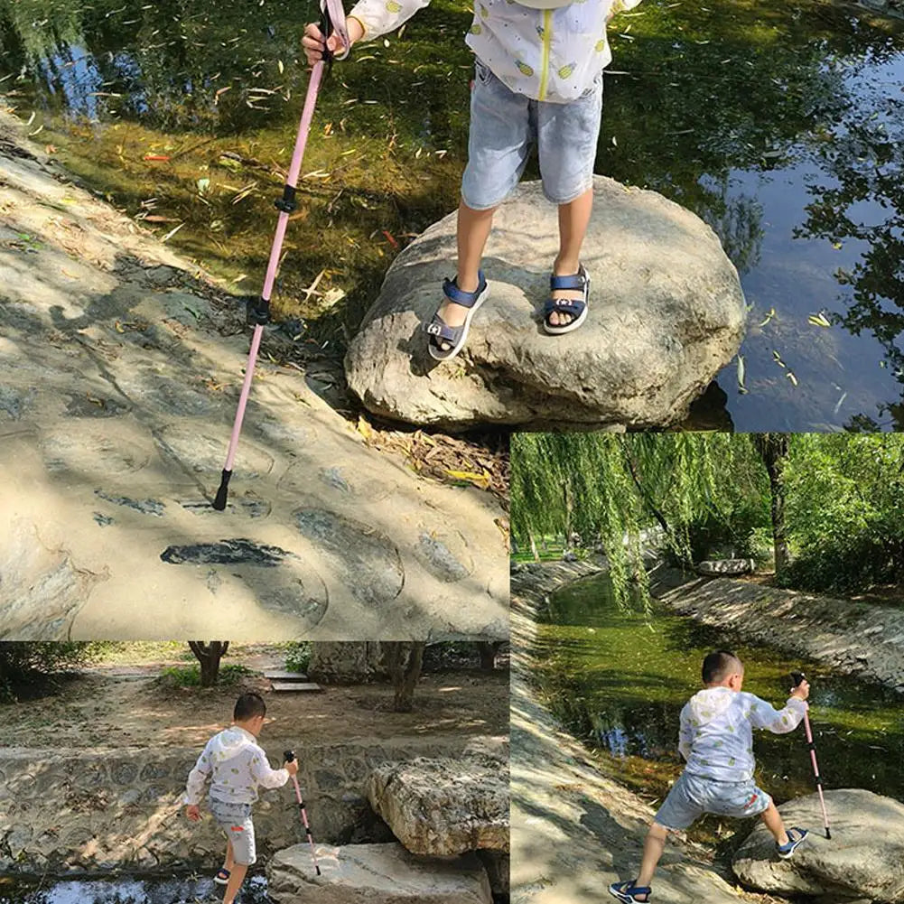 Mountaineering Stick - Carbon Fiber Telescopic Three-section Outdoor Hiking Stick Outdoor Lockable Handrail For Walking