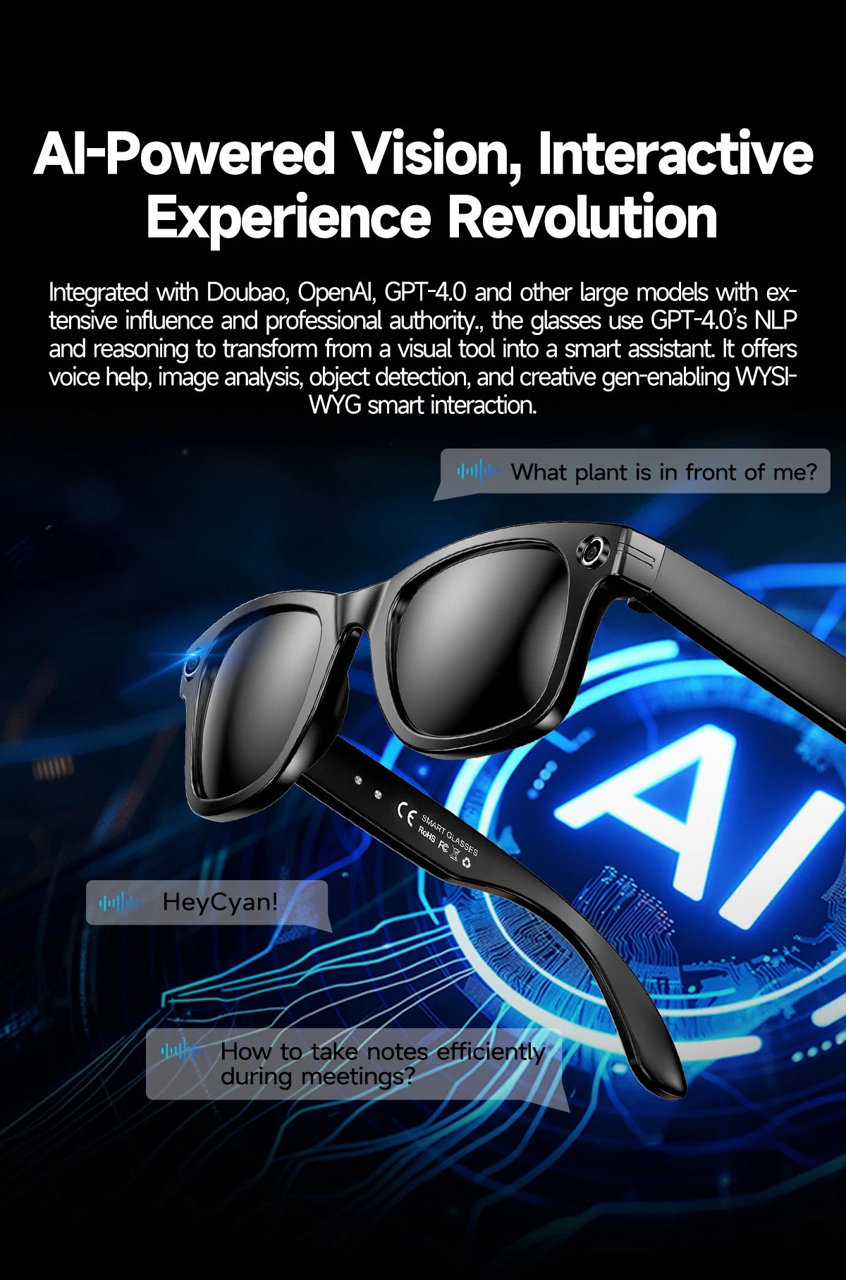 AI Smart Glasses 8K HD Photochromic Multifunction Translate Camera Glasse Bluetooth Call Voice Assistant Music Player Sunglasses