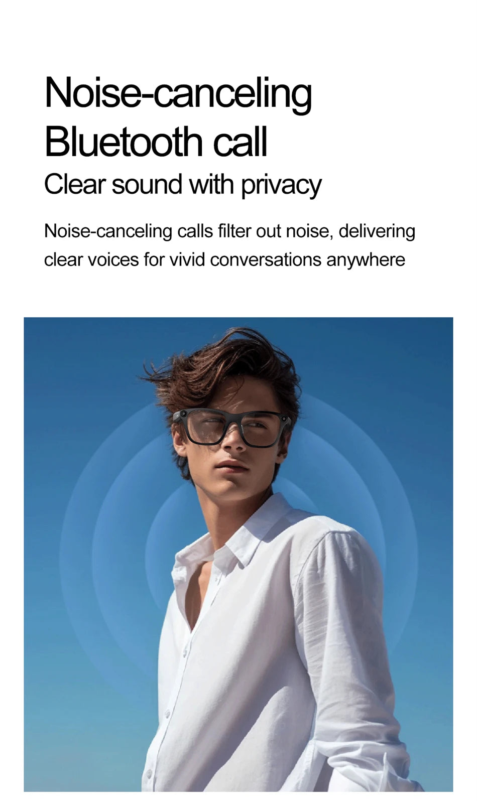 New AI Smart Glasses 500W Camera 1080P Video Smart Glasses with Camera Bluetooth Glasses Anti-Blue Light Glasses Everyday Wear