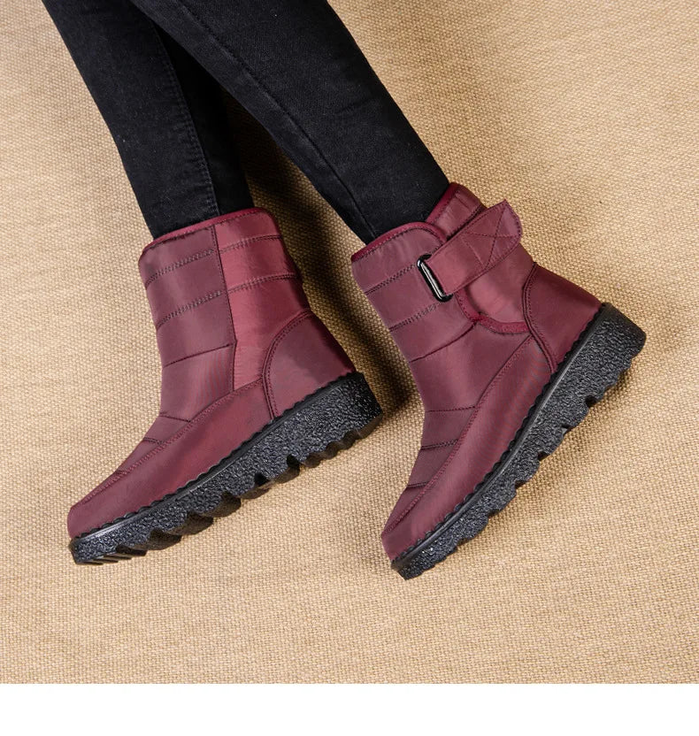 Women Boots 2025 Winter Warm Woman Waterproof Snow Boots Winter Warm Fur Botas Mujer Cotton shoes Black Ankle Boots For Women