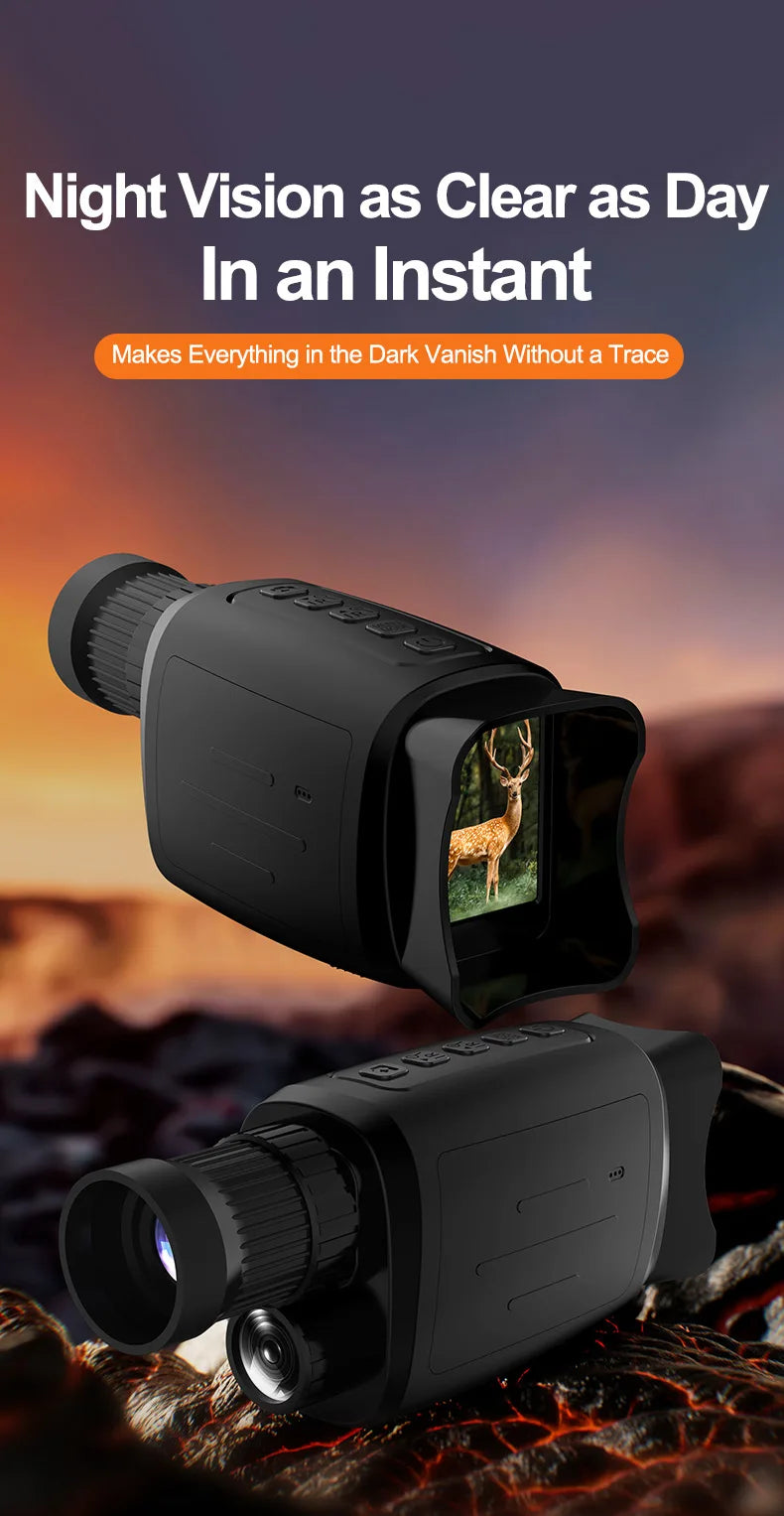 16X HD Digital Night Vision Monocular - 200M Viewing Range, IR Infrared, Photo Capture, for Hunting Outdoor Surveillance
