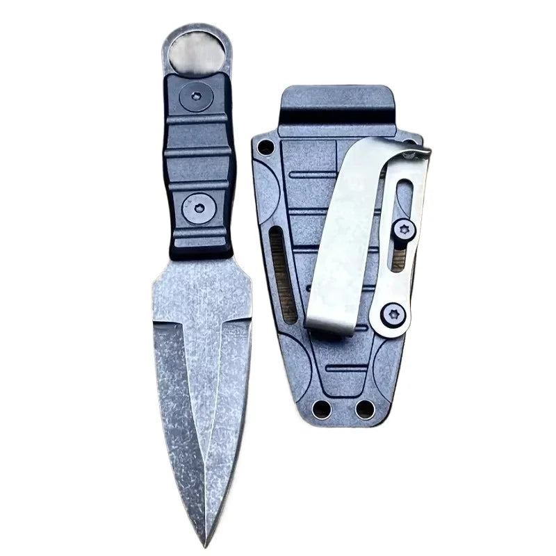 Camping Adventure Portable Straight Knife with K-sheath Outdoor EDC High Hardness Survival Knife for Outdoor Activities