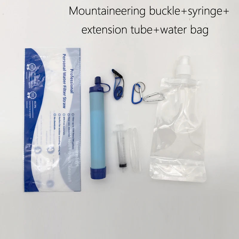Outdoor Mini Water Filter Straw Camping Purification Portable Hiking Water Purifier for Survival or Emergency Supplies