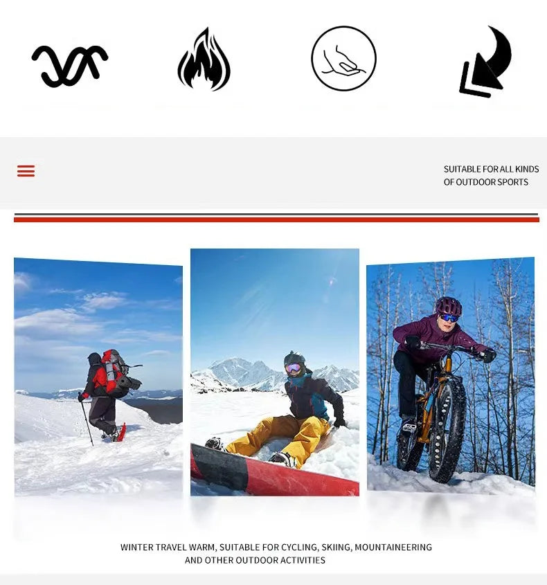 Winter Ski Balaclava Face Mask Thermal Fleece Hood for Cycling Motorcycle Windproof Neck Gaiter Face Cover for Men Women