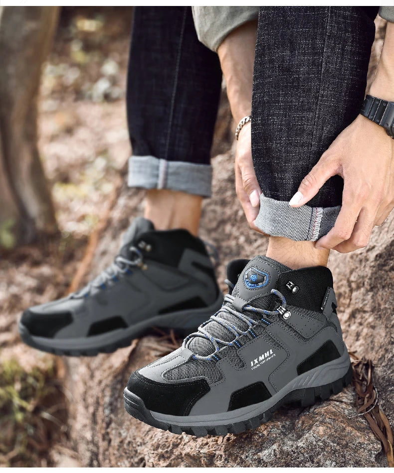 Couple Hiking Shoes Men Mountain Climbing Trekking Boots Women Non-slip Outdoor Work Ankle Boots Unisex Walking High top Boots