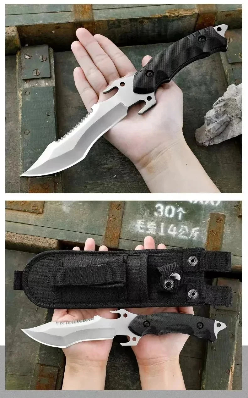 Straight knife outdoor tool portable pocket knife survival knife military knife outdoor hunting tactics high hardness survival