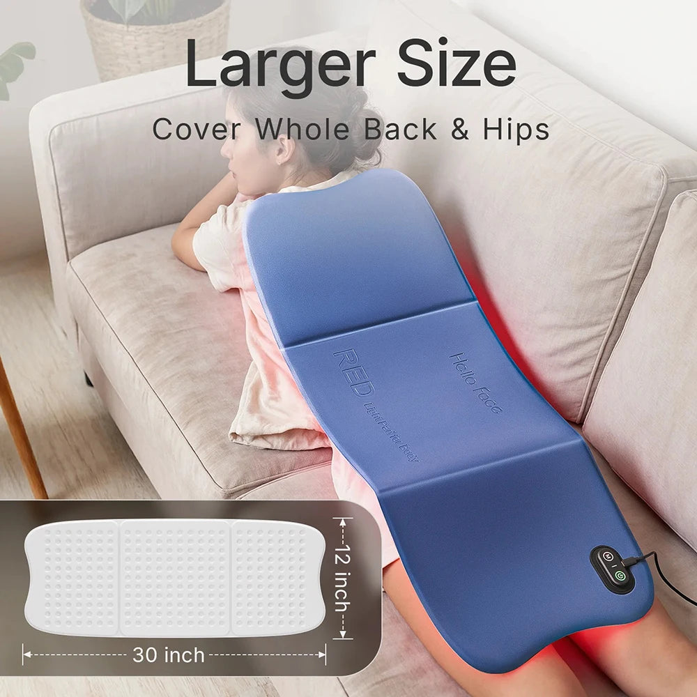 Red Light Therapy Pad 660nm 850nm for Whole Body Relief, Large 30x12inch Mat with Timer - L7 Tri-Chip Near Infrared Light