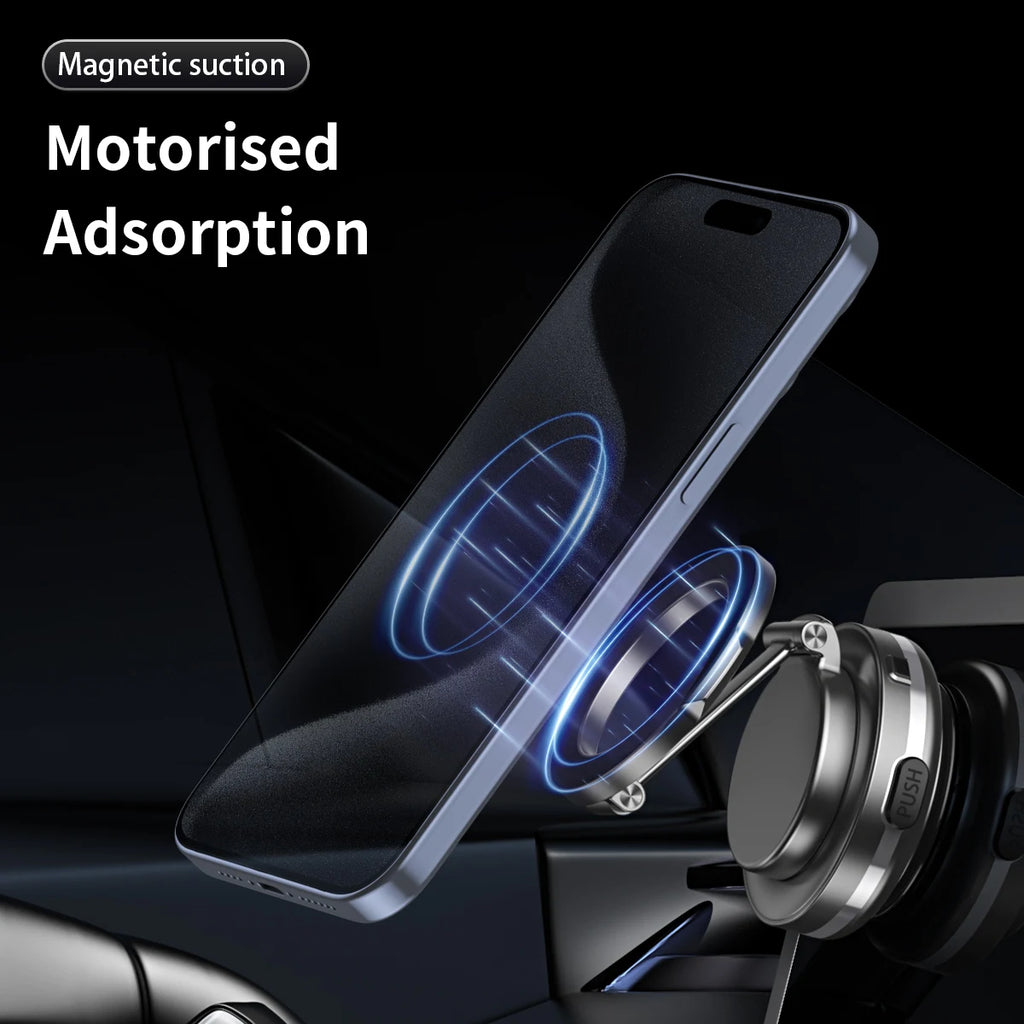 Strong Magnetic Suction Phone Holder, Foldable Design, 360° Adjustable Vacuum Mount for Car, Desk, Bathroom, Universal Use