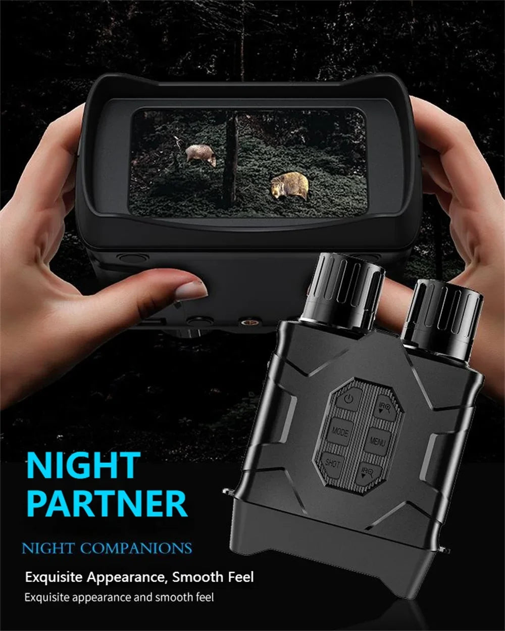 NV016 WiFi Binoculars 5K UHD Night Vision 4Inch Screen 52MP 10X Digital Zoom Low/No Light Vision Telescope for Hunting Camping