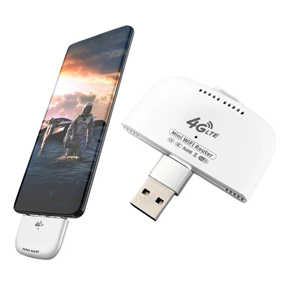 4G LTE Mini WiFi Router with USB Adapter Wireless Mobile Router Hotspot 4G LTE WiFi Modem Router for Home Office Travel Camping