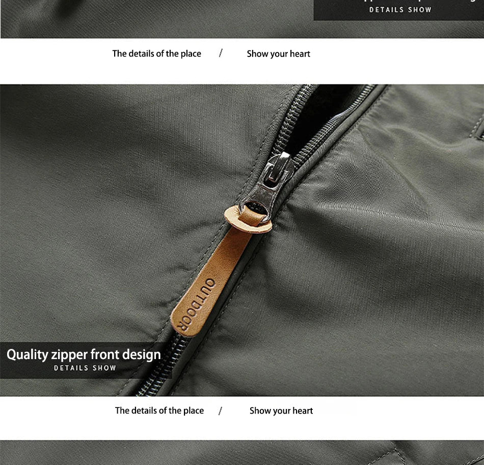 Men's Casual Waterproof Jacket Windbreaker Men Outerwear Men's Clothes Winter Jacket Fashion Coat Hoodies Camping Hiking Jacket