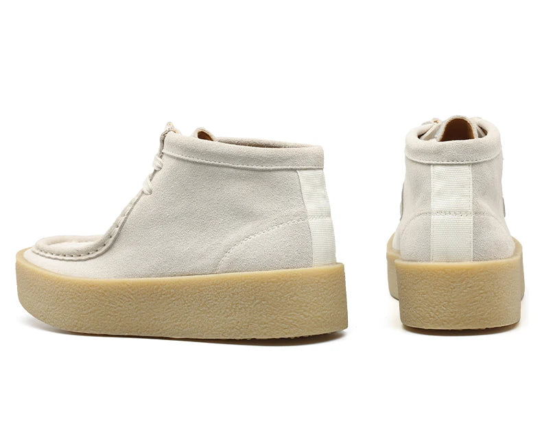 Smile Circle Wallabee Cup Cow Suede Leather Shoes Women Lace up Ankle Boots Thick Bottom Comfortable Flat Casual Sho