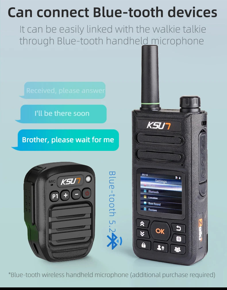 KSUT ZL18 Zello Walkie Talkie 4g Sim Card WiFi Network Cell Phone Radio Long Range 100 Miles GPS Professional POC Walkie Talkie