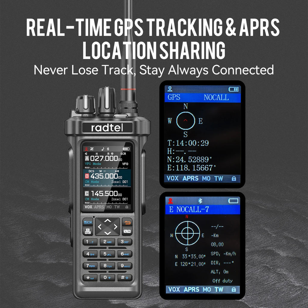 Radtel RT-950 PRO Walkie Talkie AM/FM/CB/LSB/USB/CW Receiver with GPS APRS 10W Bluetooth Phone Programming Ham Radio RT-950PRO