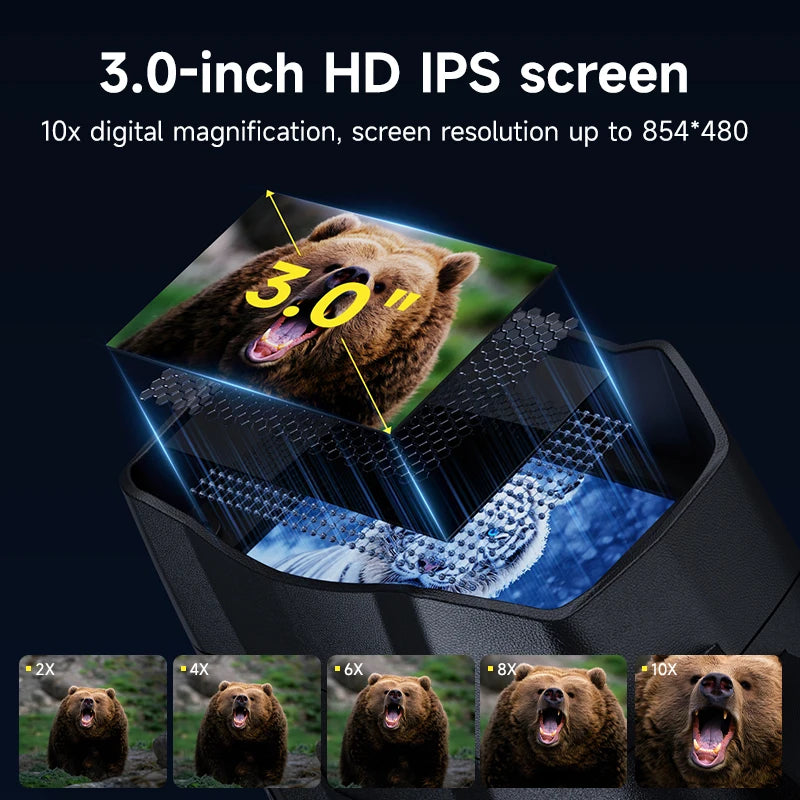 4K HD Night Vision Goggles Binoculars 10X Zoom Infrared 5000mAh Digital Telescope Camera 800M for Outdoor Hunting Camping Tools