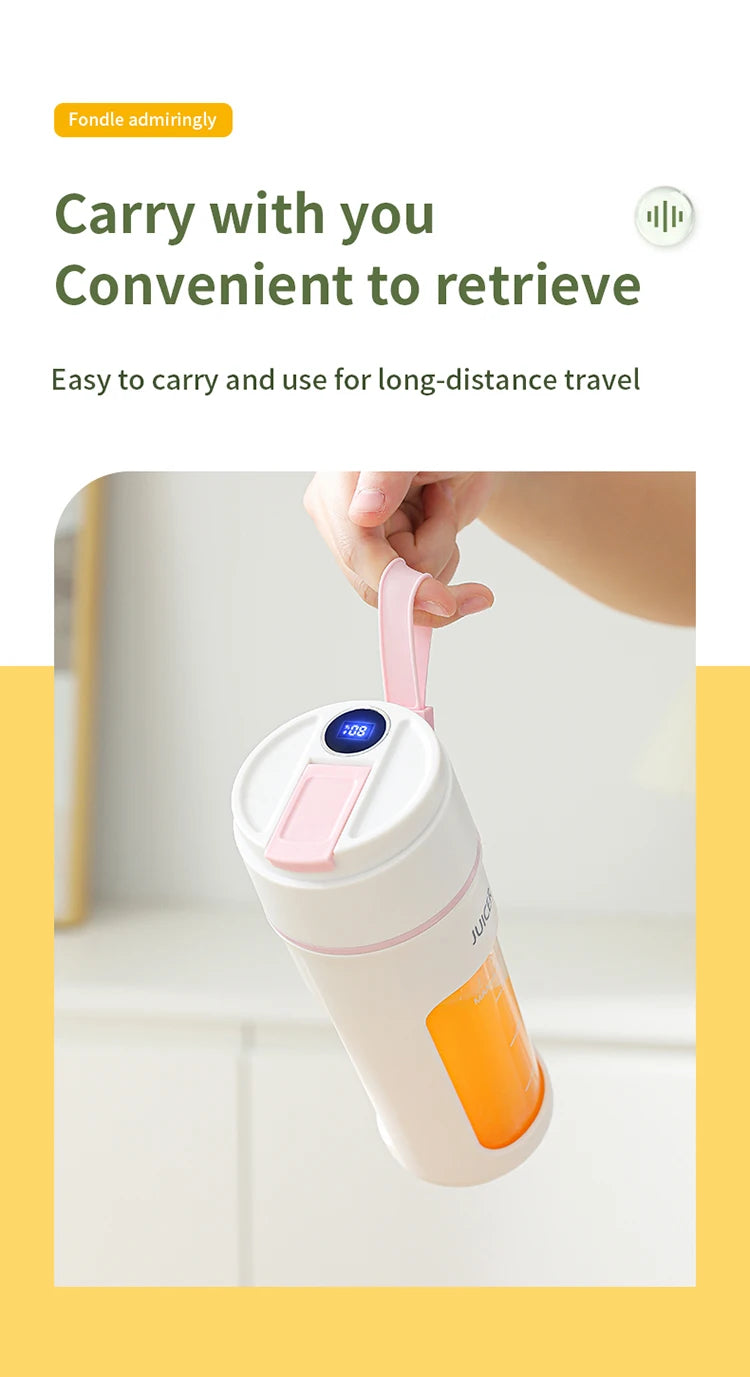 Portable Juicer Mini Electric Blender Multifunction Juice Maker Machine Fruit Mixers Extractors Smoothies Mixer 6 Blades 1200mAh