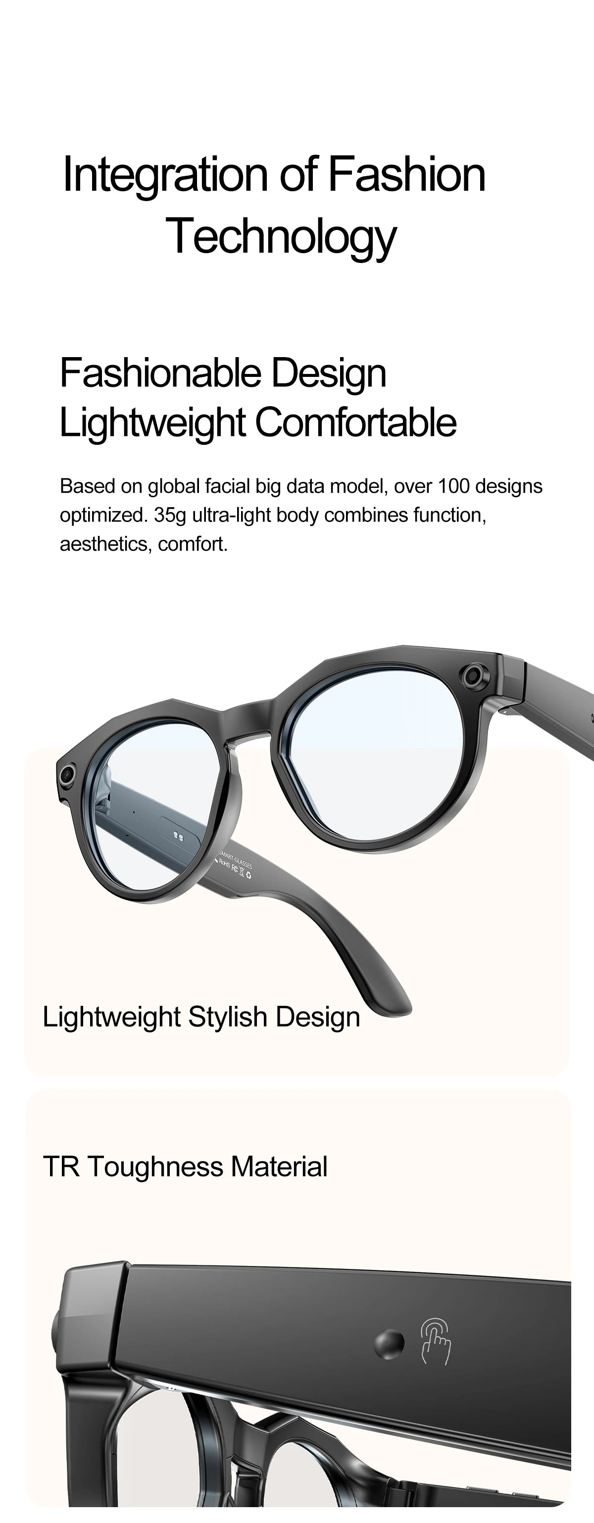 2025 AI Smart Glasses with 8MP Camera Video Recording Translation Sunglasses Bluetooth Call IP66 Waterproof AI Glasses Men Women