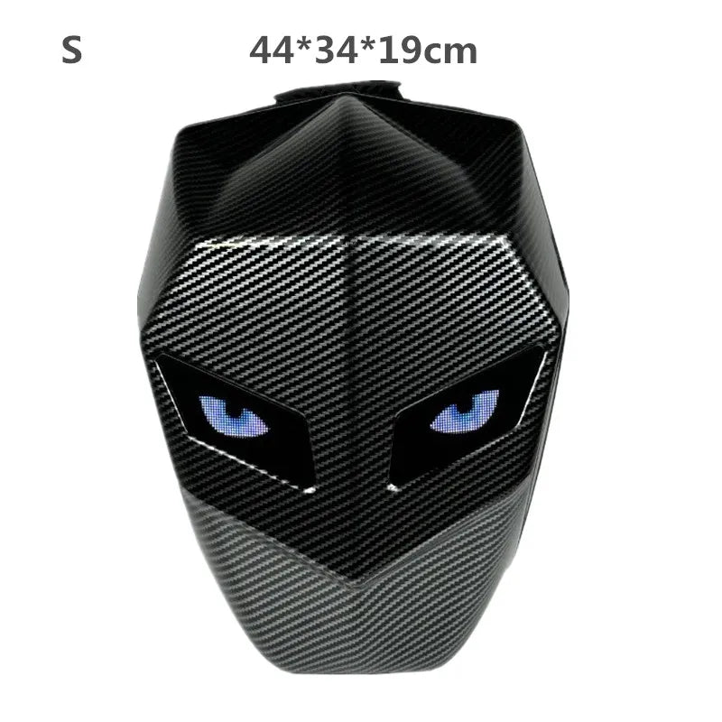 Rider Motorcycle LED Backpacks Light Bluetooth Carbon Fiber School Bags Hardshell Motorcycle Riding Full Helmet Backpack Rugzak