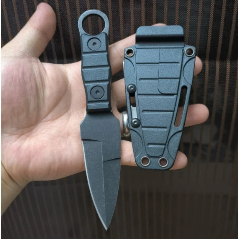 Camping Adventure Portable Straight Knife with K-sheath Outdoor EDC High Hardness Survival Knife for Outdoor Activities