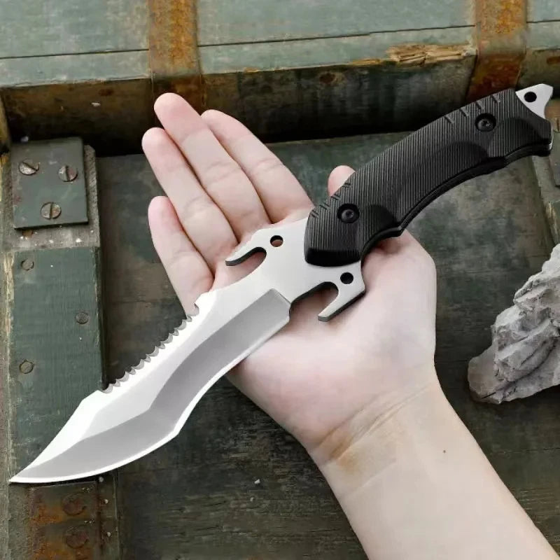 Straight knife outdoor tool portable pocket knife survival knife military knife outdoor hunting tactics high hardness survival