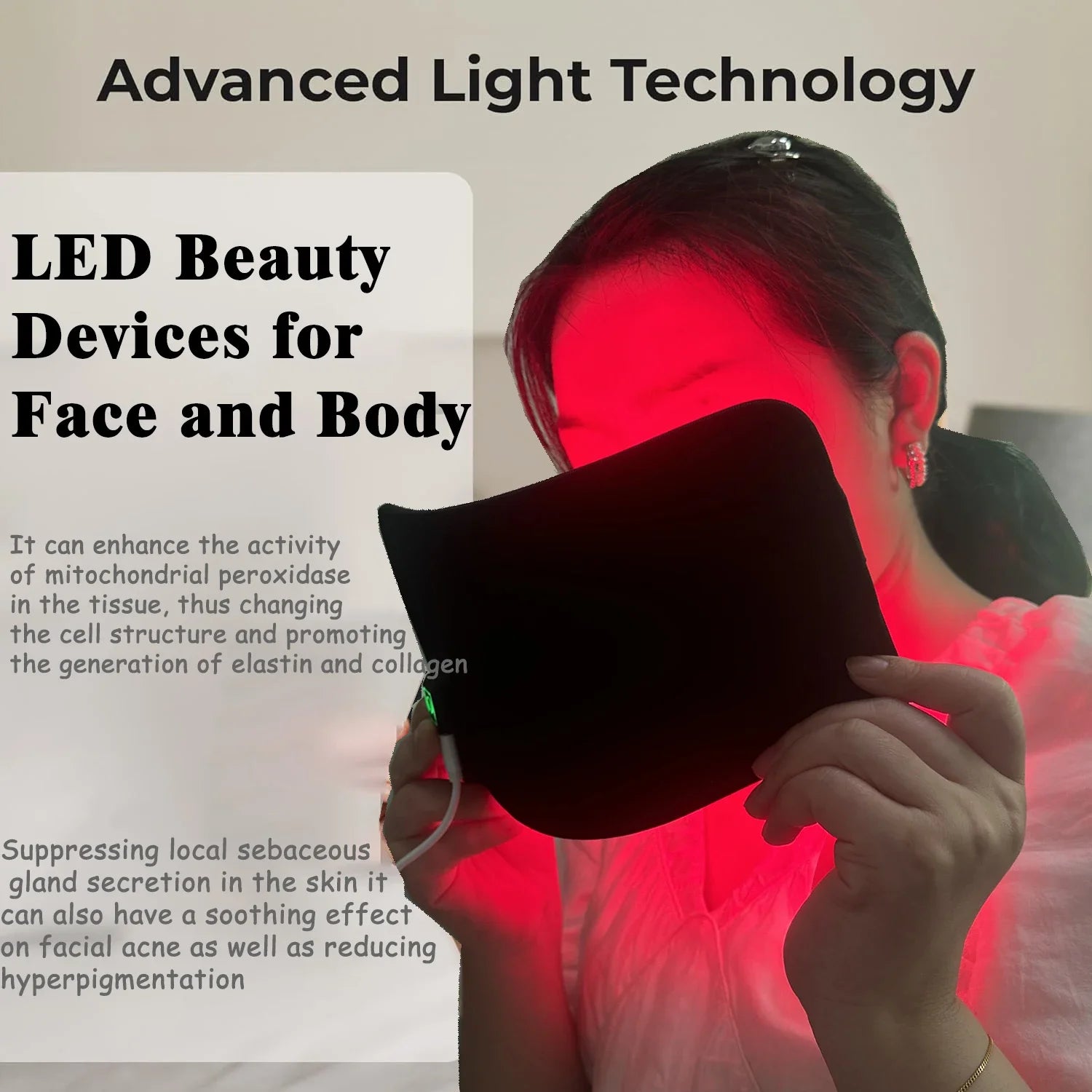 Portable Red Infrared Light Therapy Pad 660nm 850nm LED for Face Body Back Knee Hands Feet - Beauty Heat Relief Device