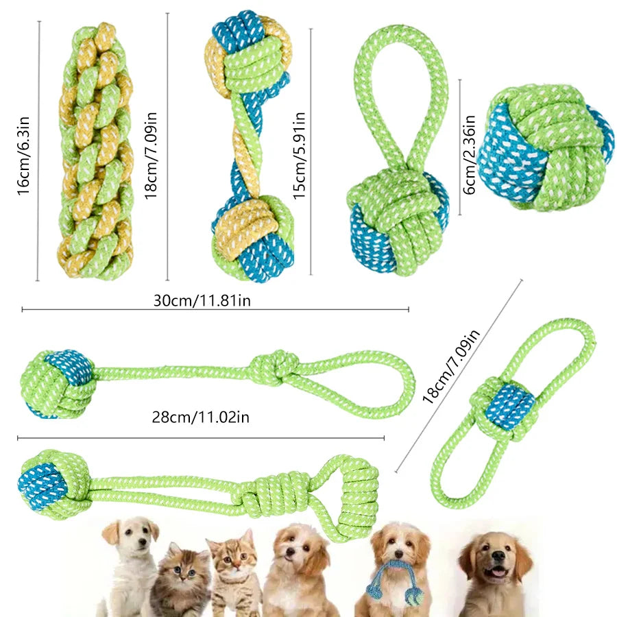 Durable training interactive dog rope toy, suitable for dog play and interaction. Dog toy set, multifunctional teething rope