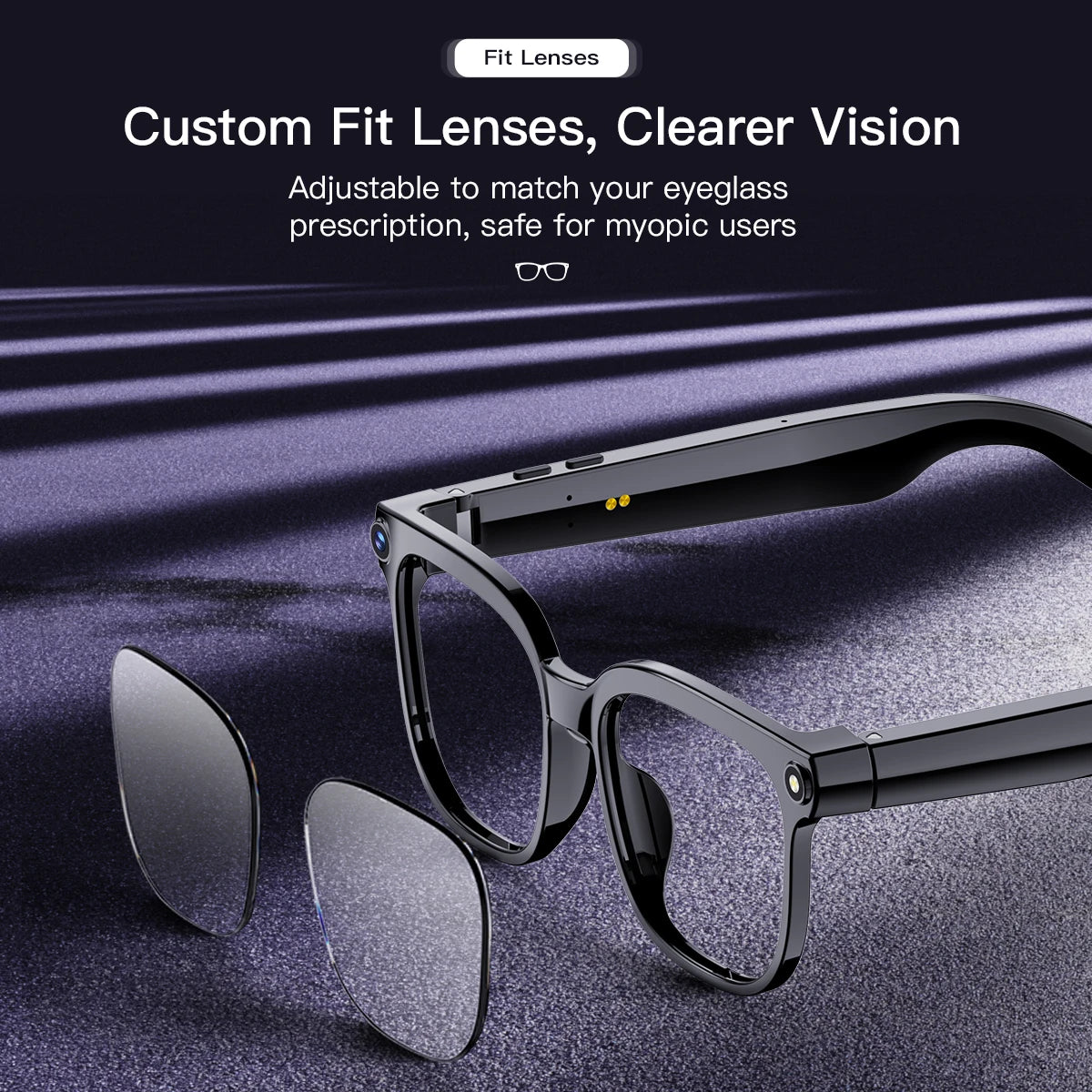 AI Smart Glasses 8MP Camera Video Recording ChatGPT Music Play Headphone Bluetooth Men Women Gifts Fashionable Glasses  2025