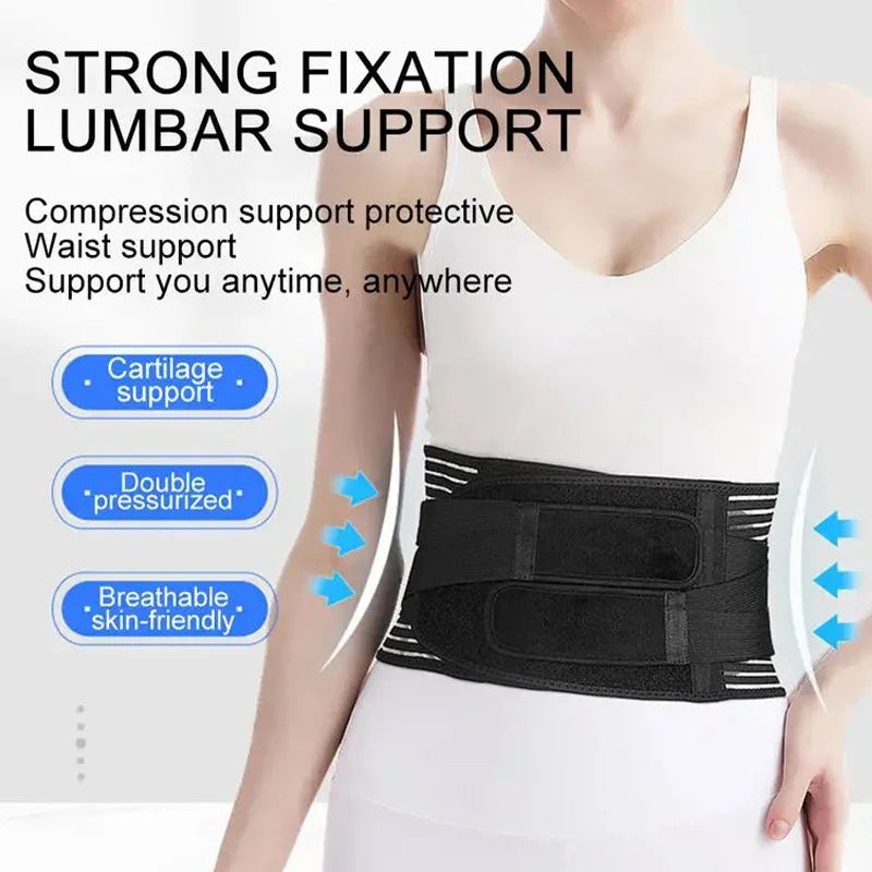 Back Brace Adjustable Waist Belt Support Brace for Lumbar Trainer Sweat Belt for Sports NewAssistance with Spring 6 Steel Plates