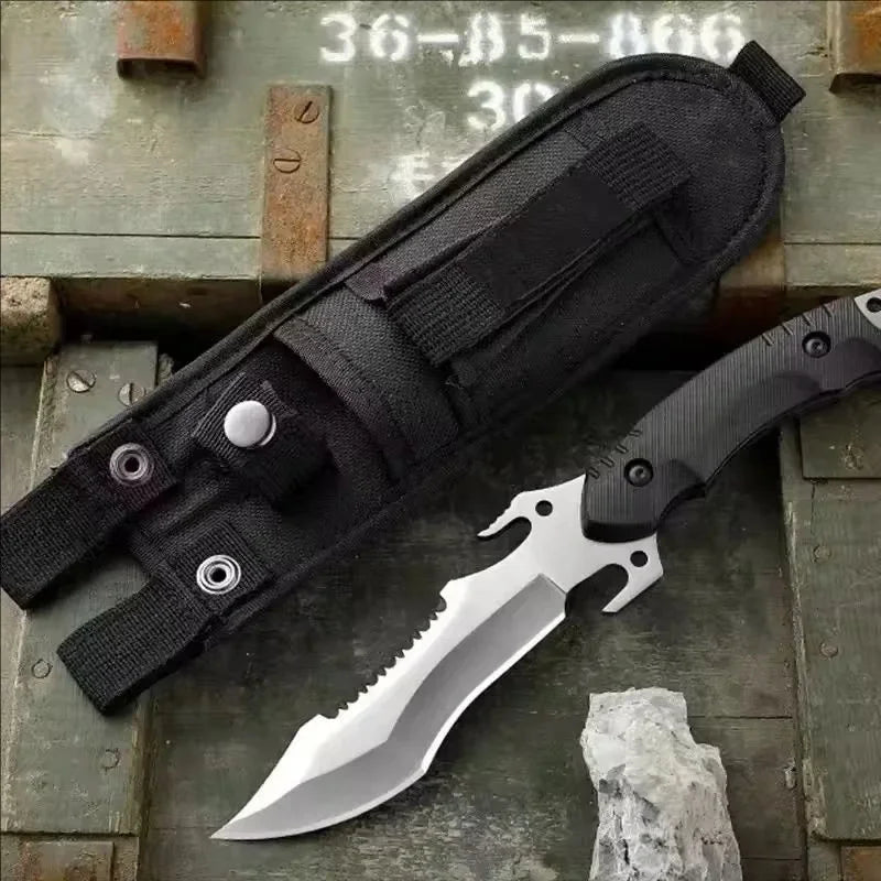Straight knife outdoor tool portable pocket knife survival knife military knife outdoor hunting tactics high hardness survival
