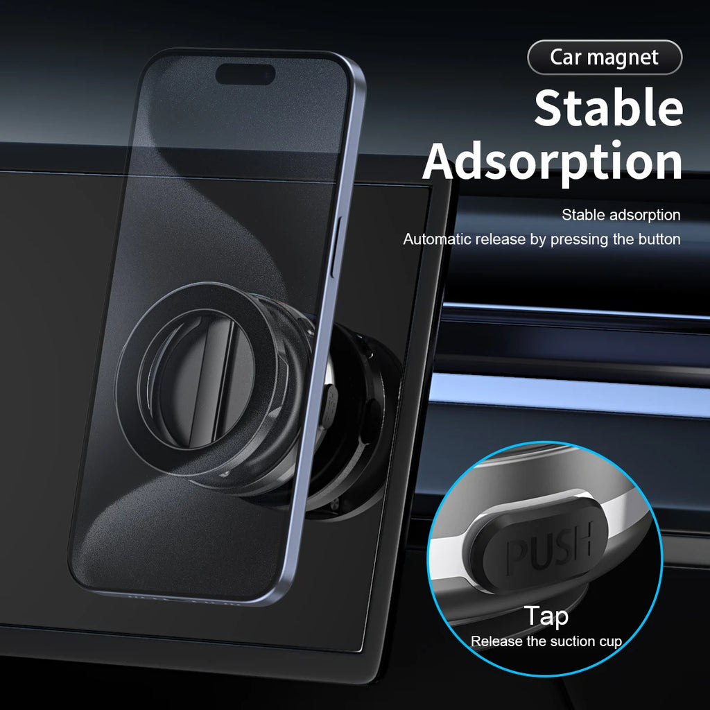 Strong Magnetic Suction Phone Holder, Foldable Design, 360° Adjustable Vacuum Mount for Car, Desk, Bathroom, Universal Use