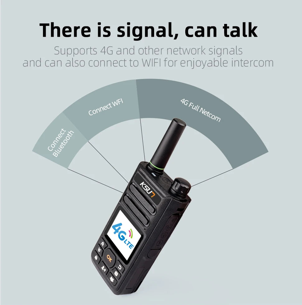 Long Range Walkie Talkie 4g Network  Android Internet Wifi Compatible With ZELLO App 100KM Global POC Radio Station KSUN ZL10
