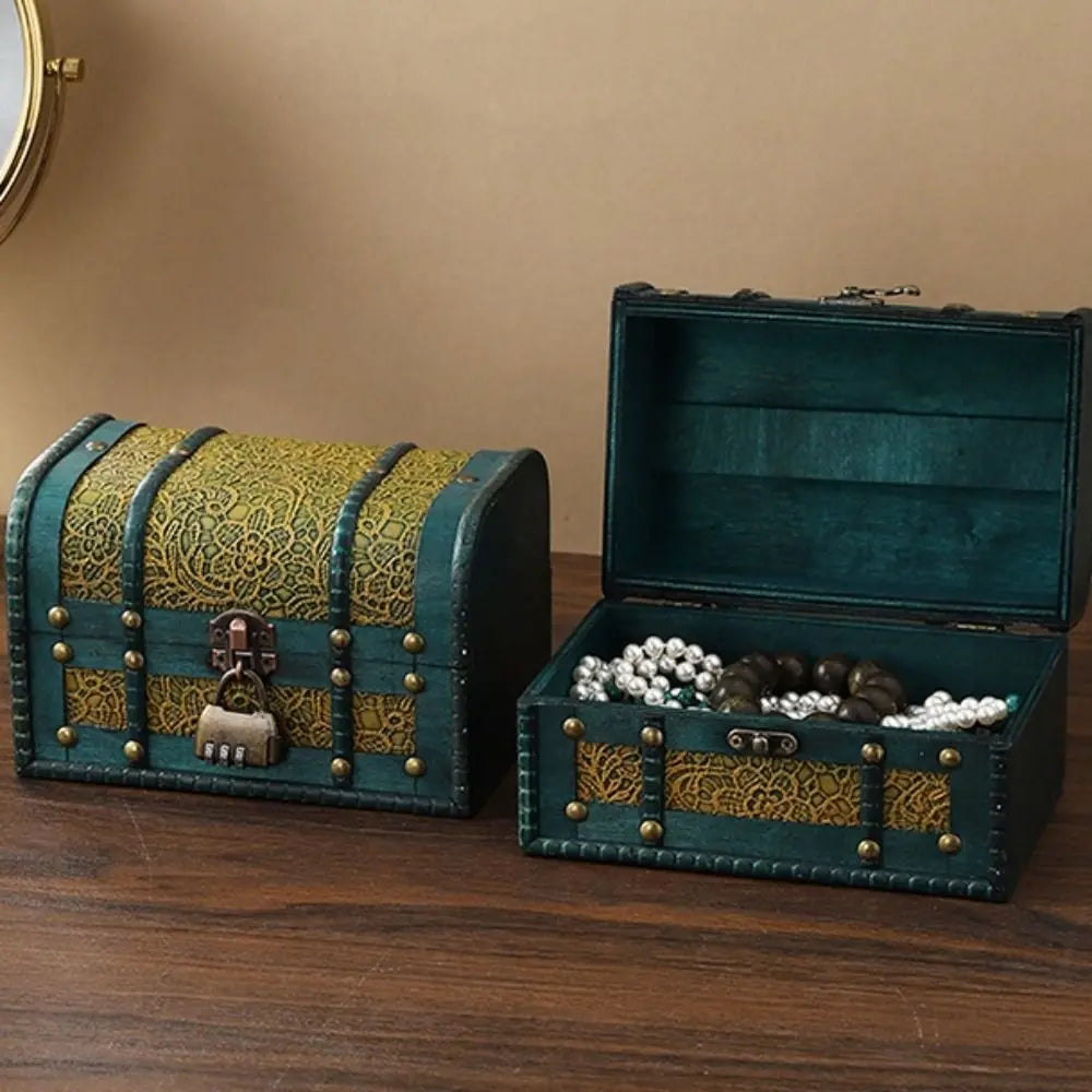Antique Wooden Storage Box Wooden Antique Finish Jewelry Keepsakes Box Carved Design with Lid Organizers Case Bedroom