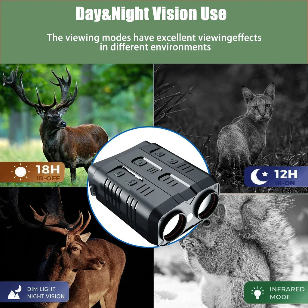 2025 New Video Recorder 4K Night Vision Binoculars 10x Digital Zoom 800m Range 8W Infrared WiFi Telescope for Hunting Camping