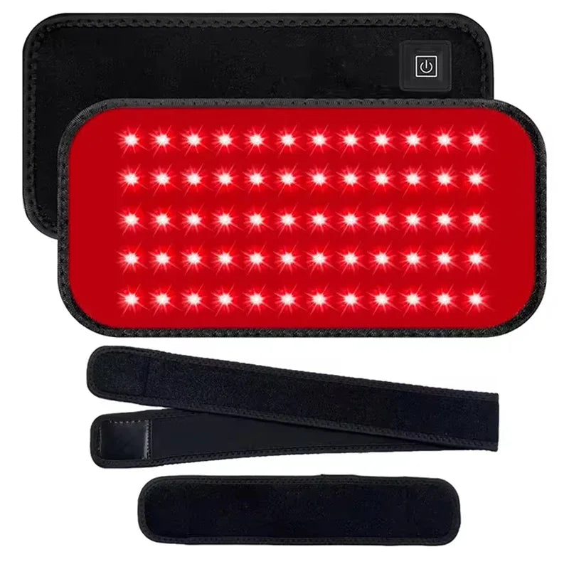 LED Red Light Therapy Belt for Pain Relief 660nm 850nm Red Infrared Light Pad for Waist Back Abdomen Knees Wrists Joints Muscle