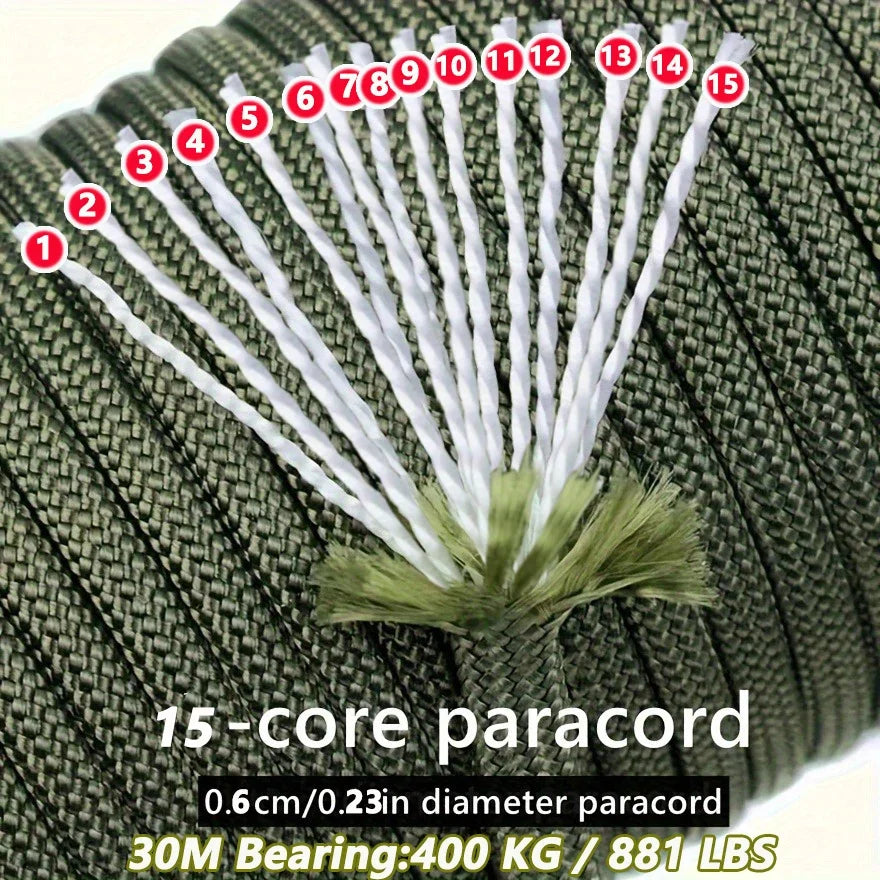 10/30meter Nylon Rope - Durable Nylon,Multi-Functional for Camping,DIY Making,and Outdoor Accessories,Camping Gear