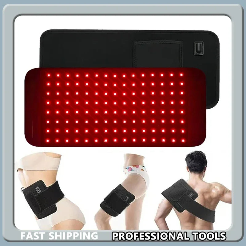 Portable Red Infrared Light Therapy Pad 660nm 850nm LED for Face Body Back Knee Hands Feet - Beauty Heat Relief Device
