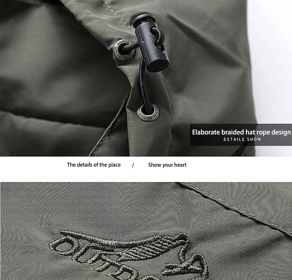 Men's Casual Waterproof Jacket Windbreaker Men Outerwear Men's Clothes Winter Jacket Fashion Coat Hoodies Camping Hiking Jacket