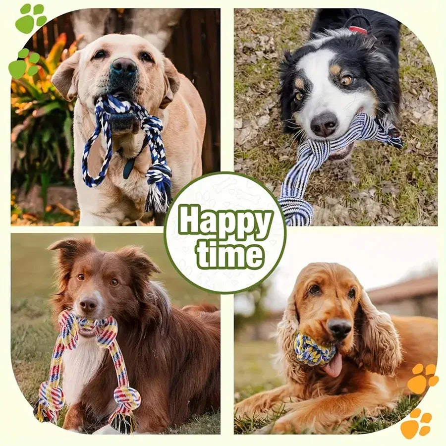 Durable training interactive dog rope toy, suitable for dog play and interaction. Dog toy set, multifunctional teething rope