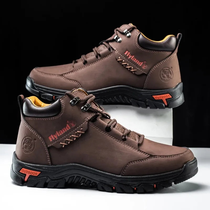 FLYLAND Fashionable Casual Men's Shoes High Top Outdoor Sports Shoes Comfortable And Safe Ankle Boots