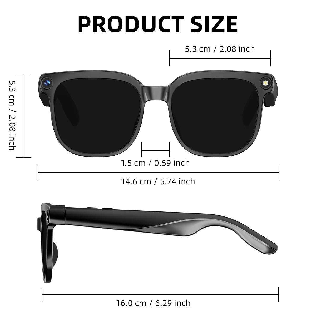AI Smart Glasses 8MP Camera Video Recording ChatGPT Music Play Headphone Bluetooth Men Women Gifts Fashionable Glasses  2025
