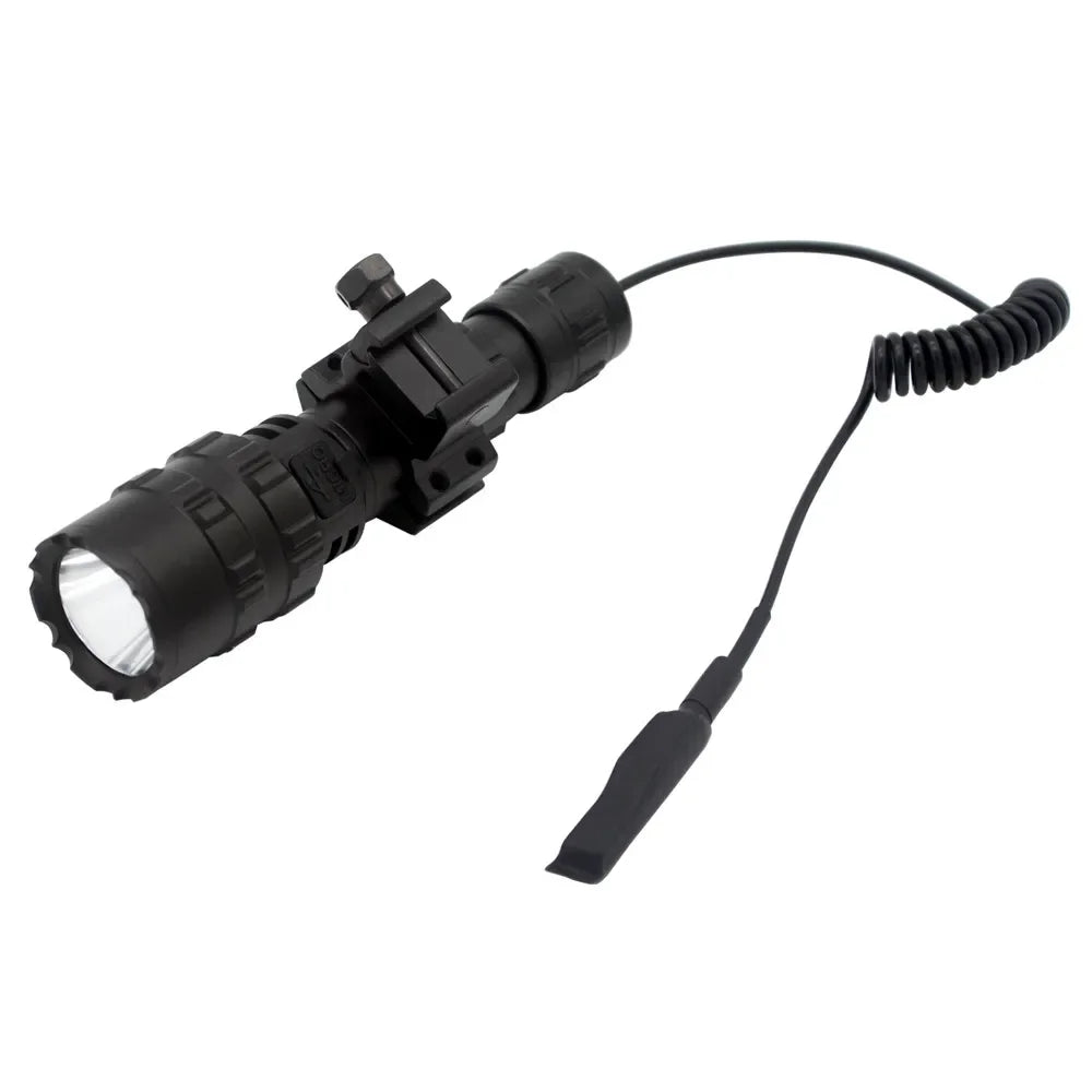 LED Tactical Hunting Flashlight USB Rechargeable Waterproof Torch Lamp Professional Shooting Night Scout Lights Set