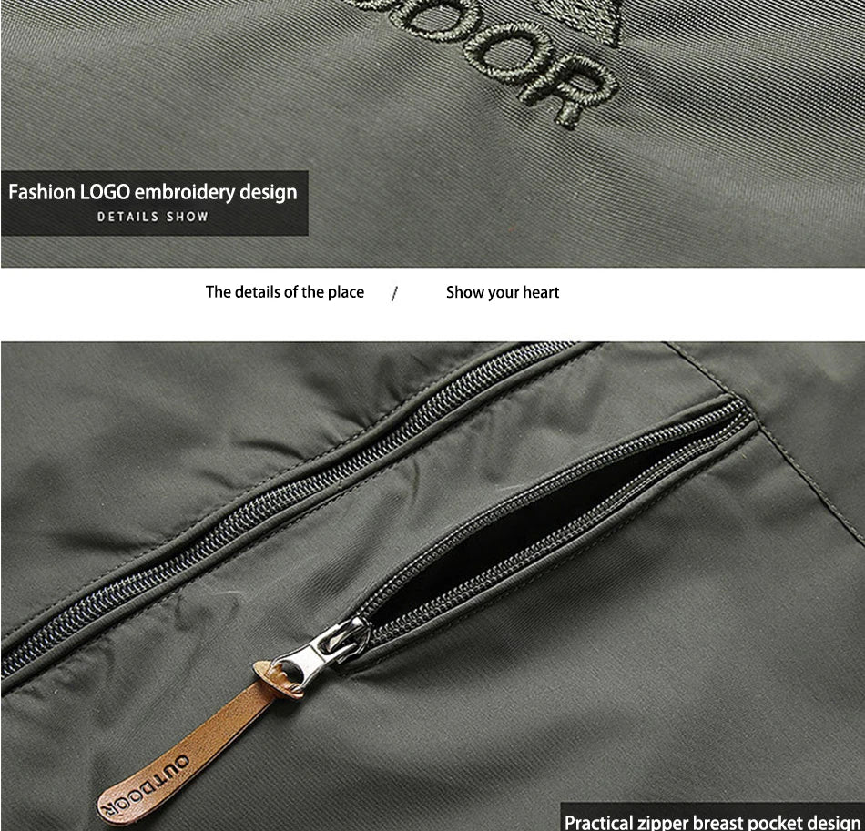 Men's Casual Waterproof Jacket Windbreaker Men Outerwear Men's Clothes Winter Jacket Fashion Coat Hoodies Camping Hiking Jacket