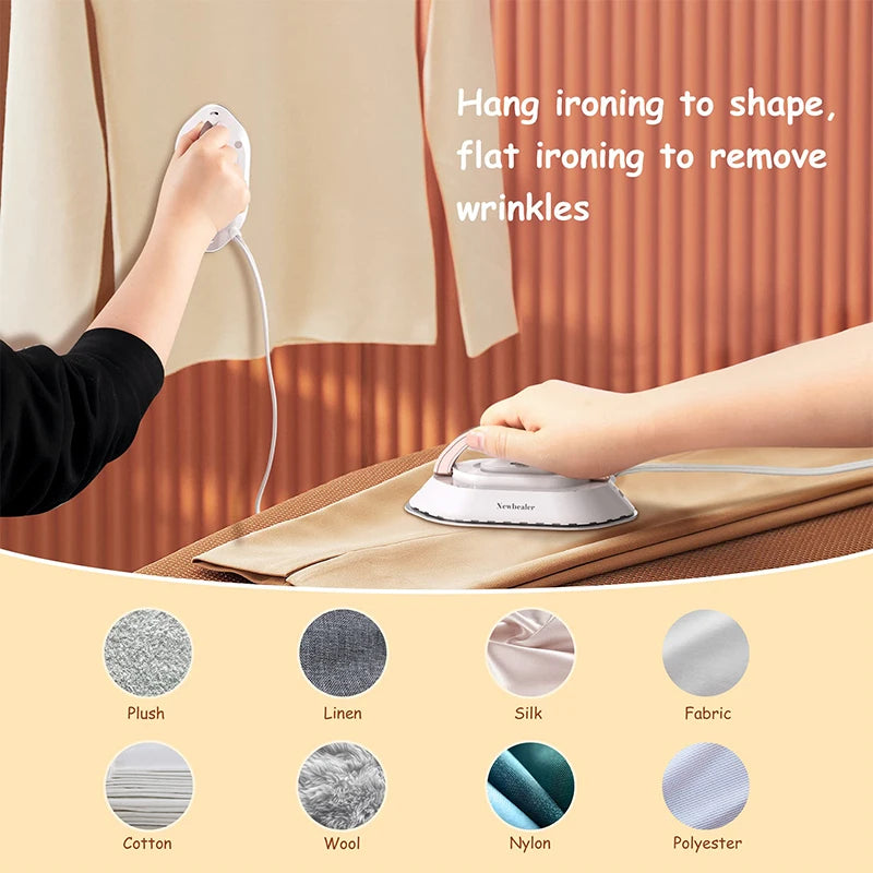 Travel Iron with Dual Voltage 120V/220V Handheld Mini Dry Iron for Clothes No Steam Non-Stick Ceramic Soleplate 30S Fast Heat