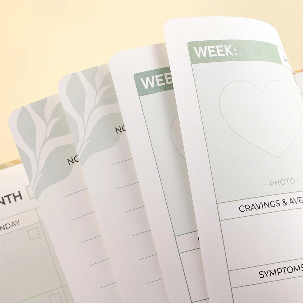 96 Sheets First-Time Mom Pregnancy Journal Memory Book with Weekly Planning & Sonogram Spaces Stickers Thoughtful Gift for Baby