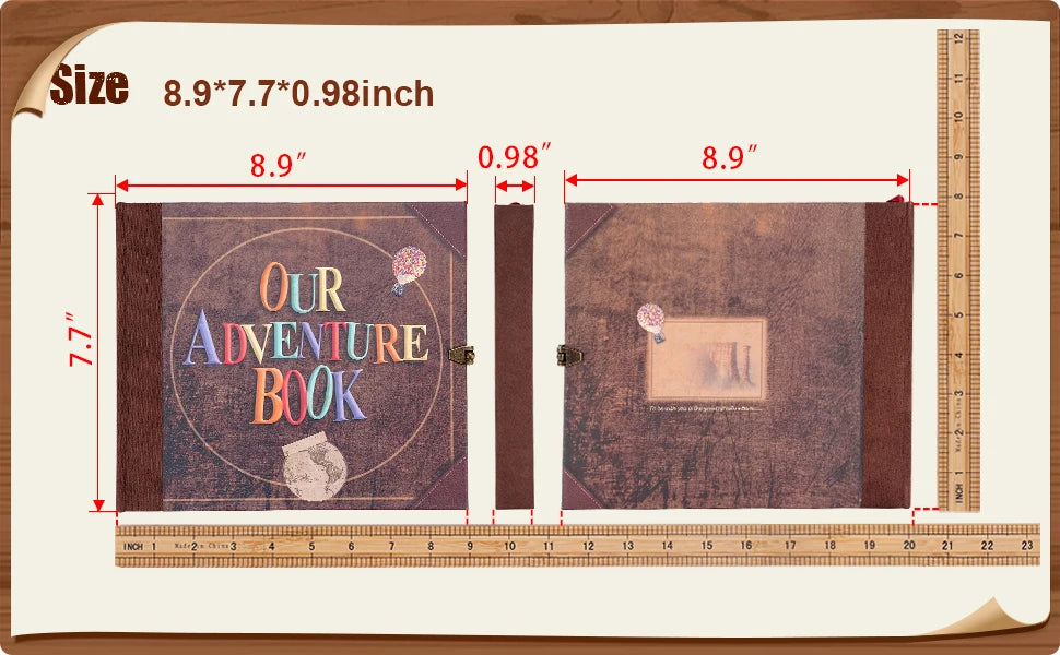 Our Adventure Book 146 Page Album Retro Style Travel Diary DIY Handmade Photo Album Scrapbook Retro Kraft Journal Children Gift